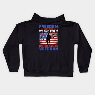 Freedom Isn't Free I Paid For It United States Veteran Flag Kids Hoodie